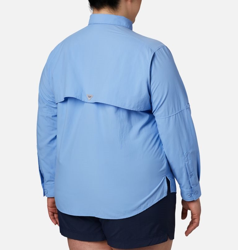 Women's Columbia PFG Bahama Long Sleeve Shirts Blue | Plus Size CA-HL581